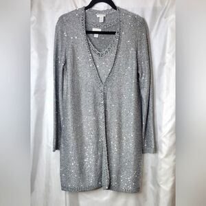 Chico's two piece sequin top & sweater